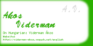 akos viderman business card